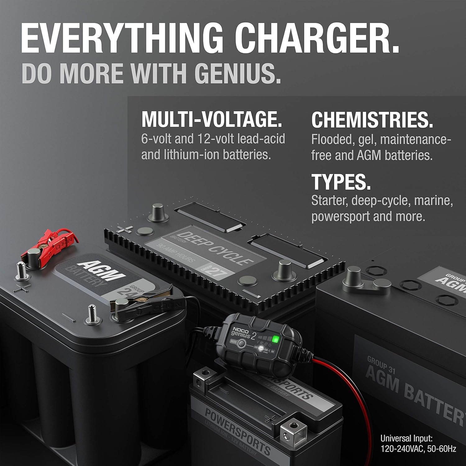 NOCO GENIUS2 2A 6/12V Smart Battery Charger, Trickle Charger & Maintainer | Overcharge Protection, Desulfator, Temperature Compensation, Force Mode, For Lead-Acid (Wet, Gel, AGM) & Lithium (LiFePO4) - Image 5
