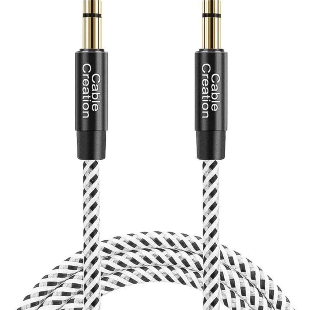 CableCreation 3.5mm Aux Cable 0.45meter(18inches), 1/8 Audio Auxiliary Cord | Short Male to Male Audio Cable Braided Hi-Fi Sound for Car, Speaker, Home Stereos, Smartphone