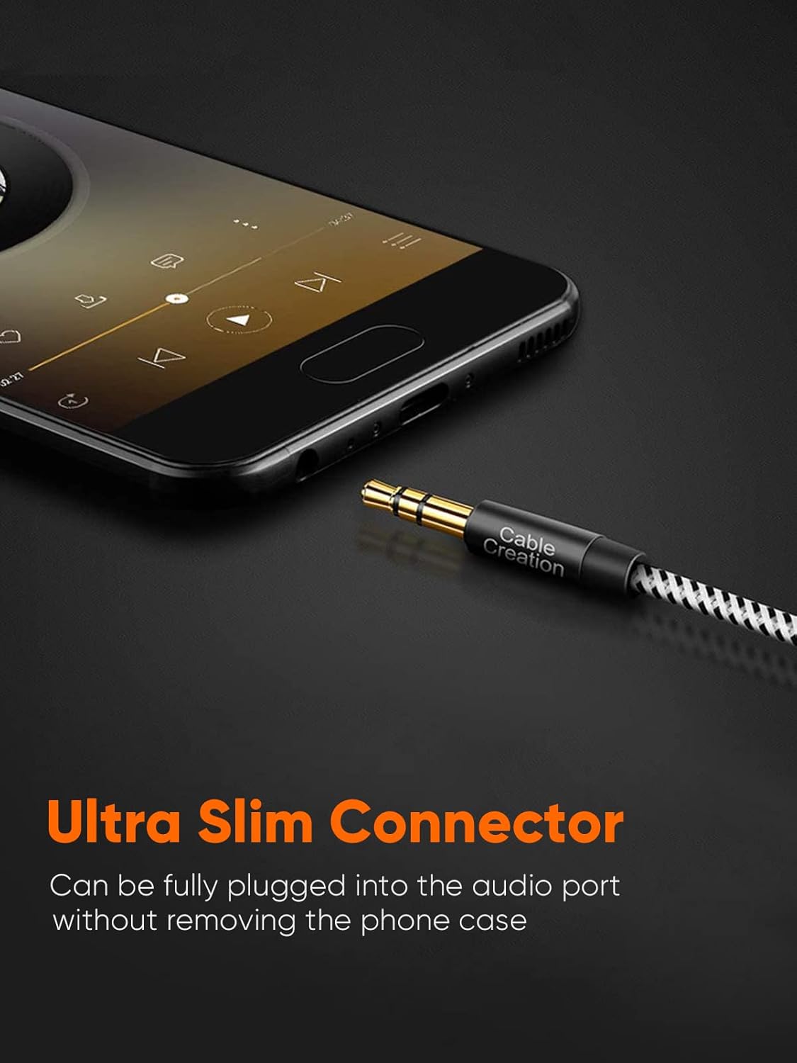 CableCreation 3.5mm Aux Cable 0.45meter(18inches), 1/8 Audio Auxiliary Cord | Short Male to Male Audio Cable Braided Hi-Fi Sound for Car, Speaker, Home Stereos, Smartphone - Image 4