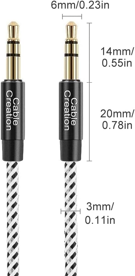 CableCreation 3.5mm Aux Cable 0.45meter(18inches), 1/8 Audio Auxiliary Cord | Short Male to Male Audio Cable Braided Hi-Fi Sound for Car, Speaker, Home Stereos, Smartphone - Image 7